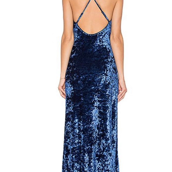 NBD blue suede dress long. Xs - Picture 2 of 3